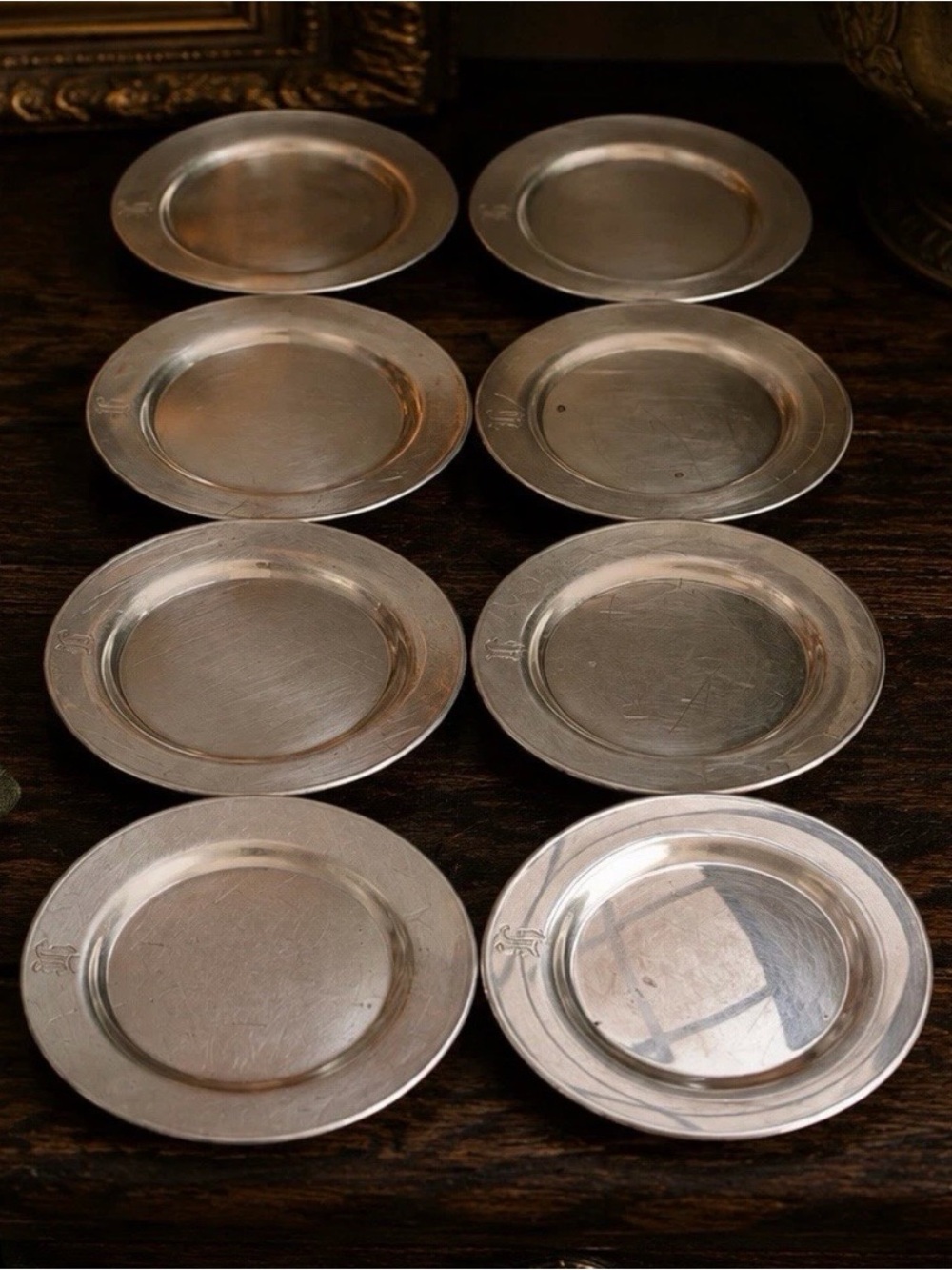 Set of 8 Vintage Oneida Silverplate Coasters